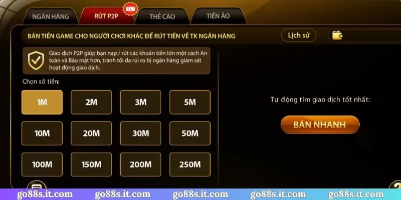 Cổng rút tiền GO88 tối ưu tuyệt vời