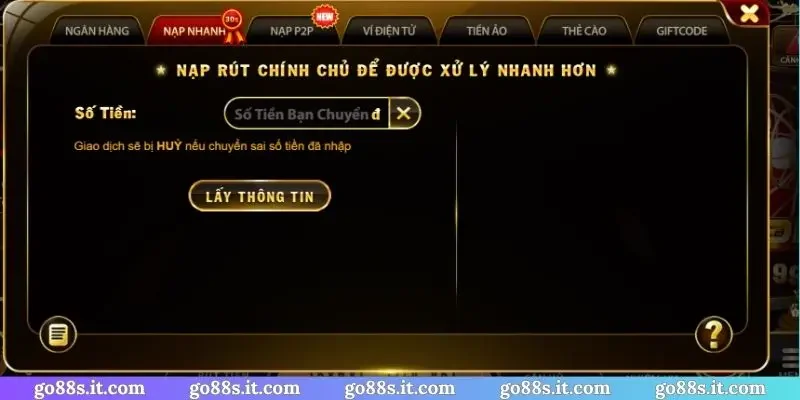 Hướng dẫn nạp rút, giao dịch an toàn tại GO88